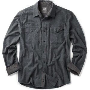 🆕Mens Solid Grey Mood Cotton Flannel Shirt Long Sleeve Casual Outdoor Plaid
